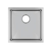 Pollo 440x440x205mm Satin Stainless Steel Handmade Single Bowl Sink for Flush Mount and Undermount in kitchen and laundry