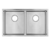 Pollo 770x450x215mm 1.2mm Handmade Top/Undermount Double Bowls Kitchen Sink