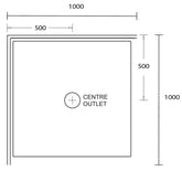 Aussie Polymarble Shower Base 1000x1000 Centre Outlet White