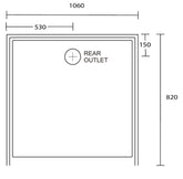 Aussie Polymarble Shower Base 1060x820 Rear Outlet White