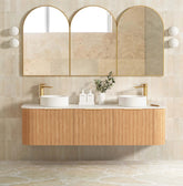 BONDI 1800MM WOODLAND OAK FLUTED CURVE VANITY