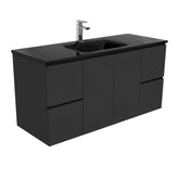 CUBA Black 1200 + Satin Black Fingerpull Wall-Hung