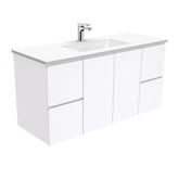 GREEK Fingerpull Gloss White 1200 Wall-Hung/Kickboard/On Legs Vanity