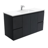 GREEK Fingerpull Matte Black 1200 Wall-Hung/Kickboard/On Legs Vanity