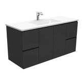 GREEK Fingerpull Satin Black 1200 Wall-Hung Vanity