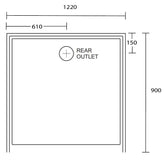 Aussie Polymarble Shower Base 1220x900 Rear Outlet White
