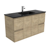 CUBA Black 1200 + Edge Scandi Oak Wall-Hung/Kickboard