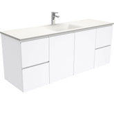 CUBA Phoenix Stone 1500, Single Bowl + Gloss White Fingerpull Wall-Hung/Kickboard