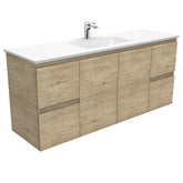 GREEK Edge Scandi Oak 1500 Single Bowl Wall-Hung/Kickboard Vanity