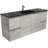 CUBA Black 1500, Single Bowl + Edge Industrial Wall-Hung/Kickboard