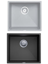 457 x 406 x 200mm Carysil Concrete Grey Single Bowl Granite Stone Kitchen/Laundry Sink Top/Flush/Under Mount