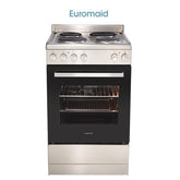 EUROMAID EFF54SS 54cm Upright Cooker/Stove, Electric Single Cavity Oven & Solid Cooktop