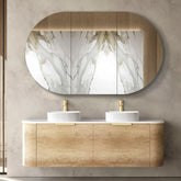 BONDI 1500MM NATURAL OAK WALL HUNG CURVE VANITY