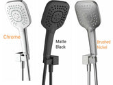 MONACO Chrome Hand Shower With Bracket In Chrome, Matte Black, And Brushed Nickle
