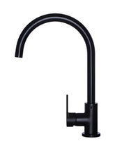 Round Gooseneck Kitchen Mixer Tap with Paddle Handle