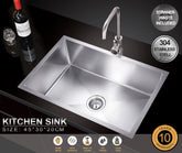 SPECTER Handmade Stainless Steel Under/Topmount Kitchen Laundry Single Sink in Size 450*300*200