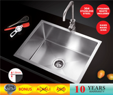 SPECTER Handmade Stainless Steel Under/Topmount Kitchen Laundry Single Sink in Size 700*450*220