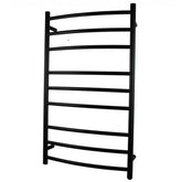 PERLA Round Heated Towel Ledder With 9 Bars In Matte Black Available W600xH1000xD120mm