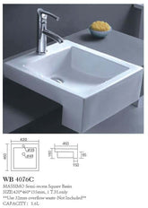 WB4076C Semi Recess Basin