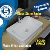 Marble stone basin - SARIA Gloss Finish