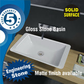 Marble stone basin - METROPOL Gloss White Finish