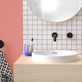 Round Blade Progressive Wall Mixer-Chrome/Black/Black Brass