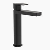 Round Square Tower Basin Mixer - Chrome/Black