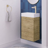 GREEK Edge Ensuite Wall-Hung or Floor Standing Vanity in Scandi Oak & Industrial 450Wx250D