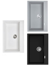 Zill 780 x 510 x 220mm Carysil Single Bowl Granite Stone Kitchen Sink Top/Under Mount in White,Grey and Black