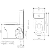 ROUND Back To Wall Toilet Suite (High Profile Seat)
