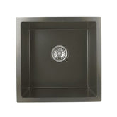 Pollo 1.2mm Dark Grey Stainless Steel Handmade Single Bowl Top/Undermount Kitchen/Laundry Sink 440x440x205mm