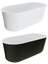 VINDSOR Freestanding Acrylic Bath In White And Matte Black 1500mm, 1700mm