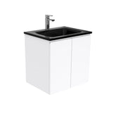 CUBA Black 600 + Gloss White Fingerpull Wall-Hung/Kickboard