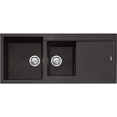 Santorini Black 1 & 3/4 Bowl Topmount Sink With Drainer