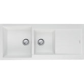 Santorini White 1 & 3/4 Bowl Topmount Sink With Drainer