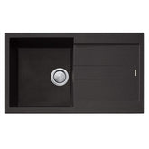 Santorini Black Single Bowl Topmount Sink With Drainer