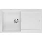 Santorini White Single Bowl Topmount Sink With Drainer