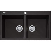 Santorini Black Double Bowl Topmount Sink