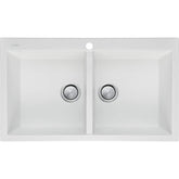 Santorini White Double Bowl Topmount Sink