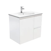 MARY Fingerpull Matte White 750 Wall-Hung/Kickboard Vanity