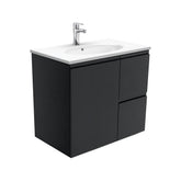 MARY Fingerpull Matte Black 750 Wall-Hung/Kickboard Vanity