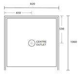 Aussie Polymarble Shower Base 820x1060 Centre Outlet White