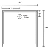 Aussie Polymarble Shower Base 820x760 Rear Outlet White