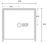 Aussie Polymarble Shower Base 820x820 Centre Outlet White