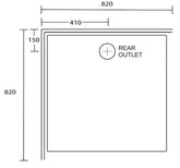 Aussie Polymarble Shower Base 820x820 Rear Outlet RHR White