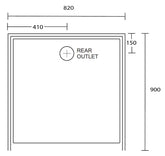Aussie Polymarble Shower Base 820x900 Rear Outlet White