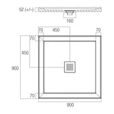 Stonelite ECO 900x900 Centre Outlet