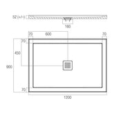 Stonelite ECO 1200x900 Centre Outlet