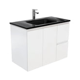 CUBA Black 900 + Matte White Fingerpull Wall-Hung/Kickboard