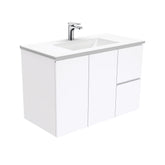 GREEK Fingerpull Gloss White 900 Wall-Hung/Kickboard/On Legs Vanity